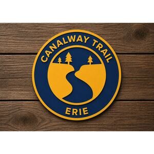 New York State Canalway Trail Erie Sign Kayak Canoe Boat Fish Swim Canal